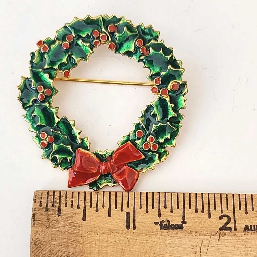 Holly Wreath Brooch